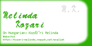 melinda kozari business card